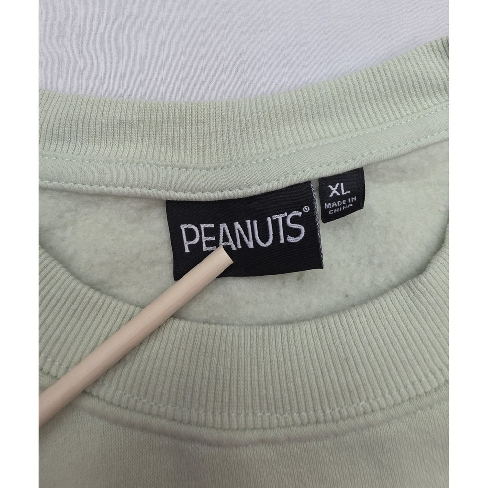 Peanuts Green Crewneck Fleece Snoopy Sweatshirt Size XL - Picture 3 of 9